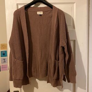 Chunky-Knit Brown Cardigan